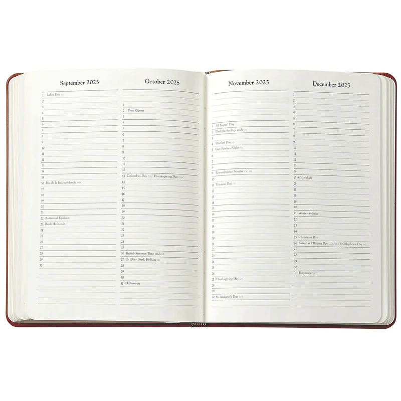 2025 Desk Diary Embossed Python Hydrangea Blue Leather