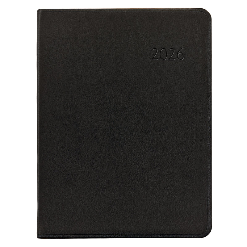 2026 Desk Diary Black Traditional Leather