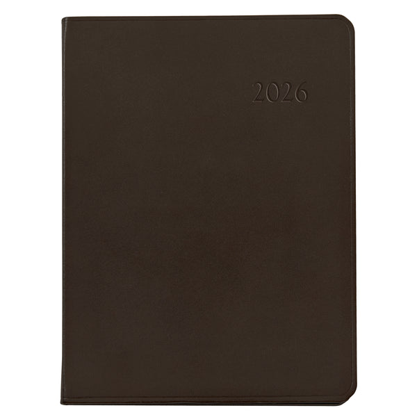 2026 Desk Diary Brown Traditional Leather