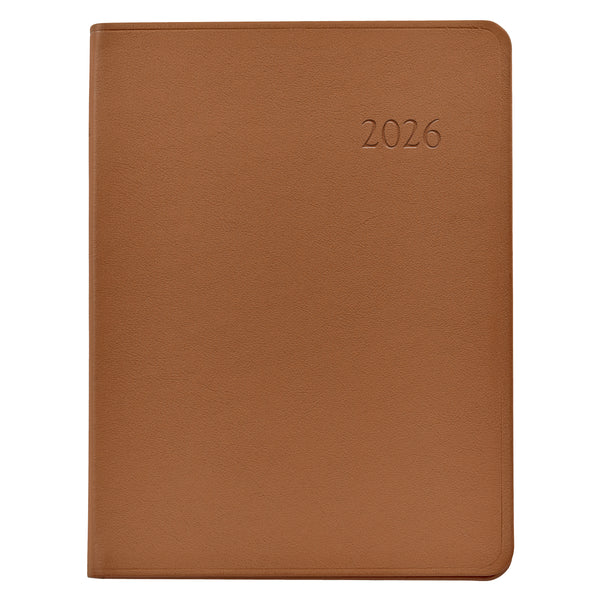 2026 Desk Diary British Tan Traditional Leather