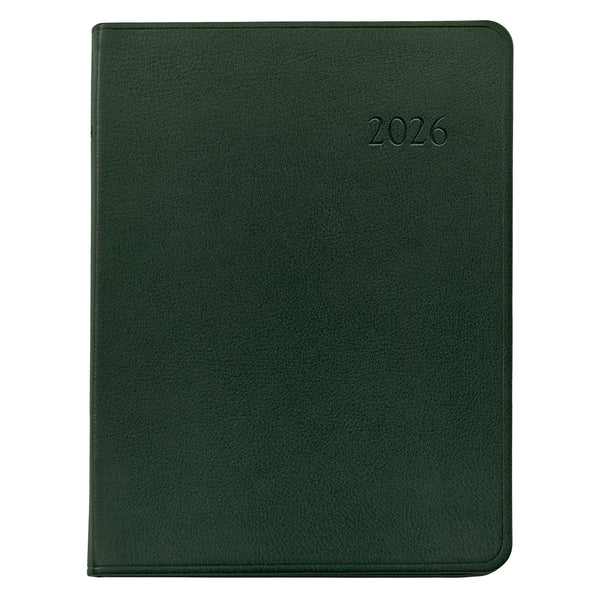 2026 Desk Diary Green Traditional Leather