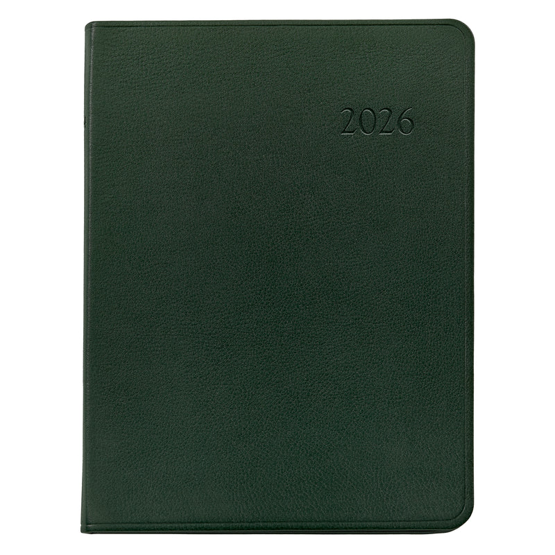 2026 Desk Diary Green Traditional Leather