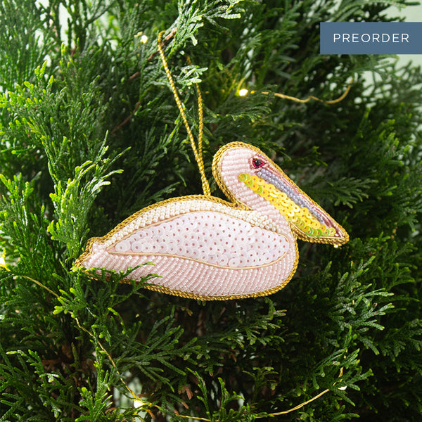 PELICAN SEQUIN CHRISTMAS TREE DECORATION