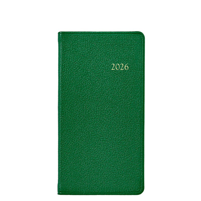 2026 Pocket Diary Kelly Green Goatskin Leather