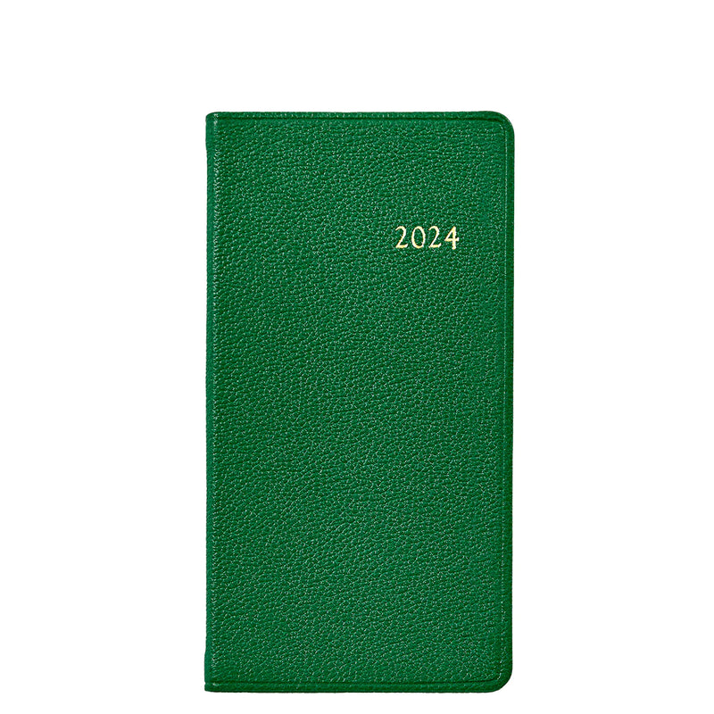 2024 Pocket Diary Kelly Green Goatkskin Leather