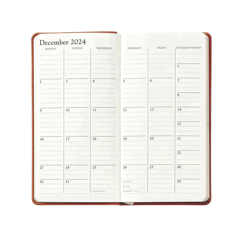 2024 Pocket Diary Traditional Taupe Leather