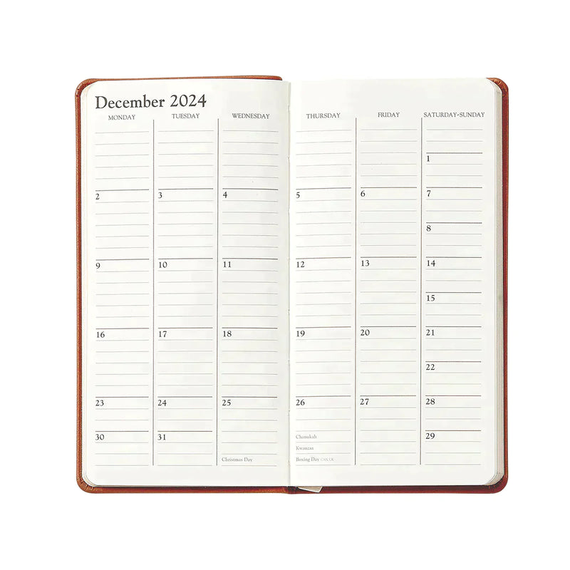2024 Pocket Diary Traditional Red Leather