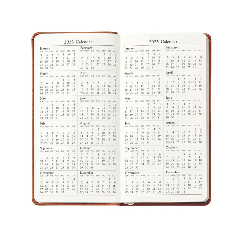 2024 Pocket Diary Walnut Brown Embossed Crocodile Leather