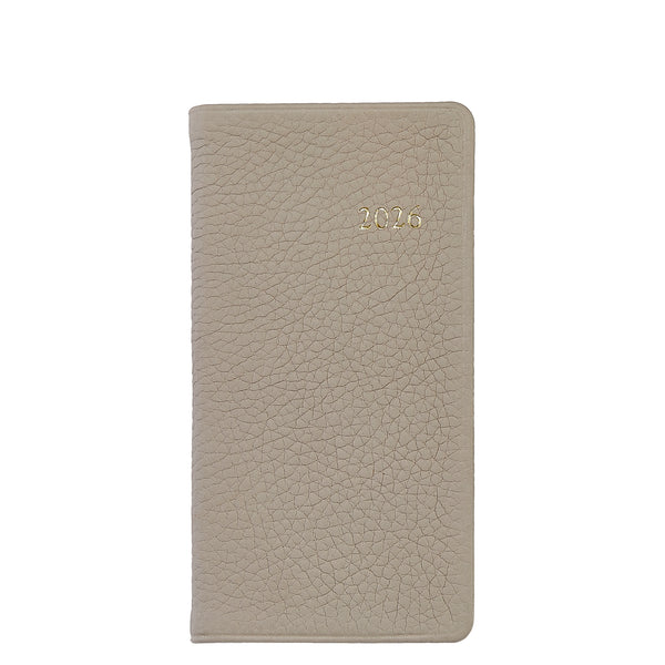 2026 Pocket Diary Beechwood Pebble Leather