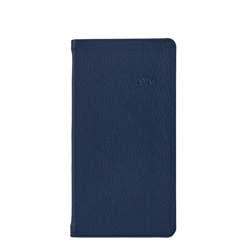 2026 Pocket Diary Navy Blue Traditional Leather
