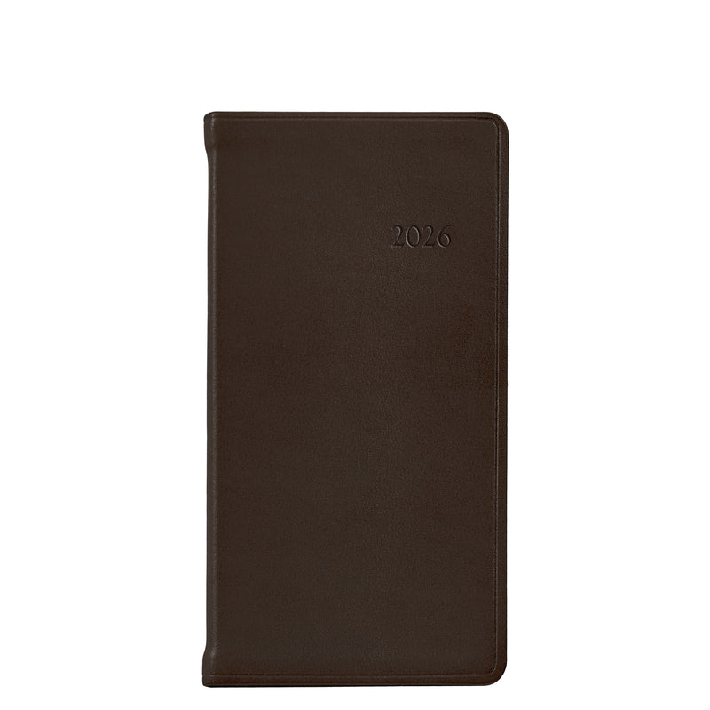 2026 Pocket Diary Brown Traditional Leather