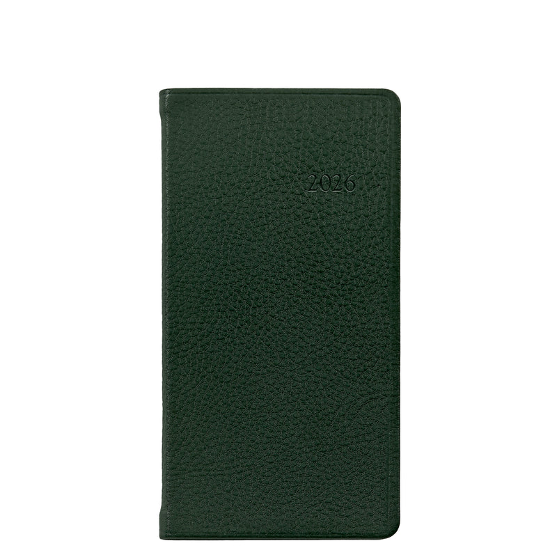 2026 Pocket Diary Green Traditional Leather