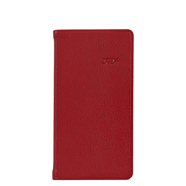 2024 Pocket Diary Traditional Red Leather