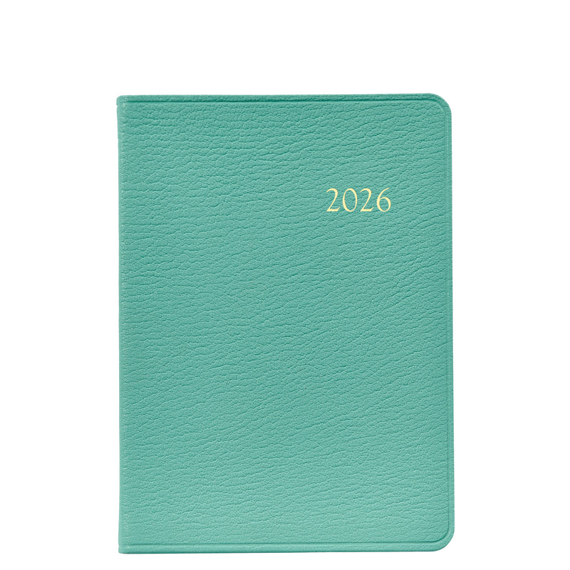 2026 Weekly Diary Robin Egg Blue Goatskin Leather