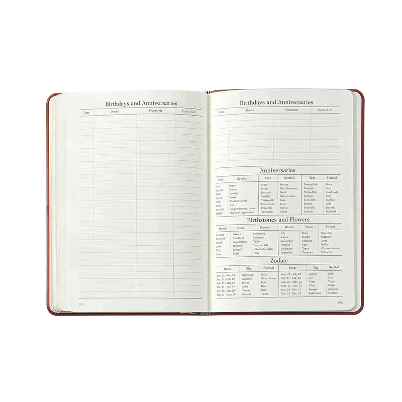 2024 Weekly Diary Taupe Traditional Leather