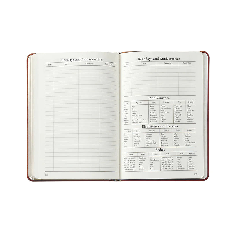 2024 Weekly Diary White Gold Goatskin Leather