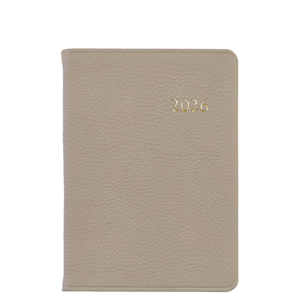 2026 Weekly Diary Beechwood Pebble Leather