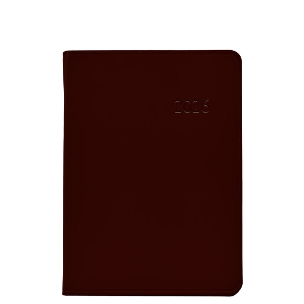2026 Weekly Diary Bordeaux Traditional Leather