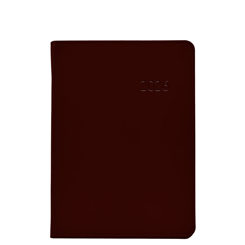 2026 Weekly Diary Bordeaux Traditional Leather