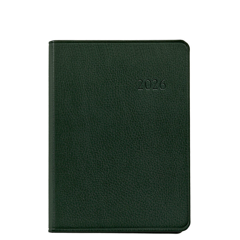 2026 Weekly Diary Green Traditional Leather
