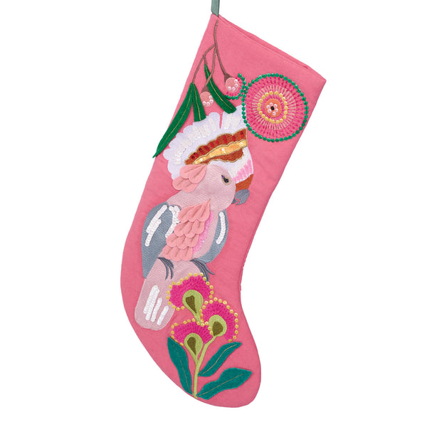Galah Australian Bird Christmas Stocking Pink