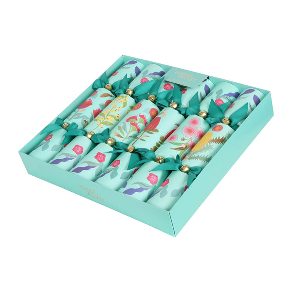 Australian Native Flower Christmas Crackers - Box of 6 Duck Egg Blue