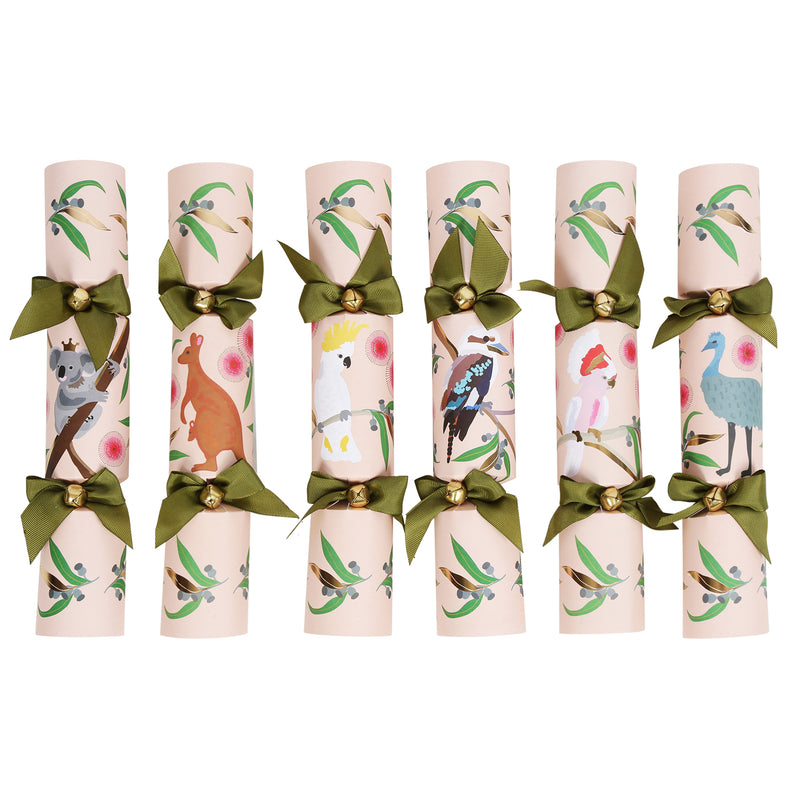 Australian Native Animal Christmas Crackers - Box of 6 Pale Pink