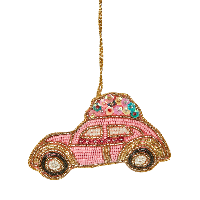 La Dolce Vita Flora VW Beetle Sequin Tree Decoration