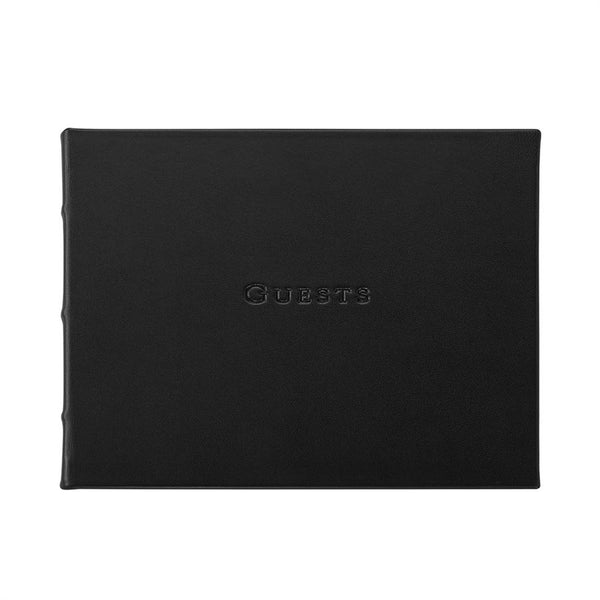 Guest Book Black Traditional Leather