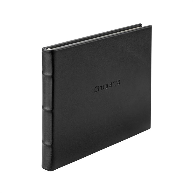 Guest Book Black Traditional Leather