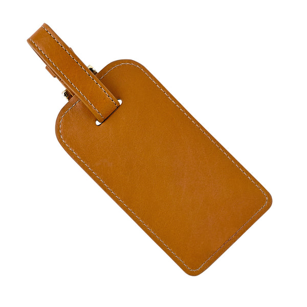 Luggage Tag British Tan Traditional Leather