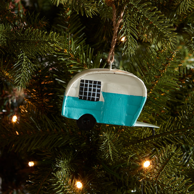 FESTIVE CARAVAN TREE DECORATION BLUE