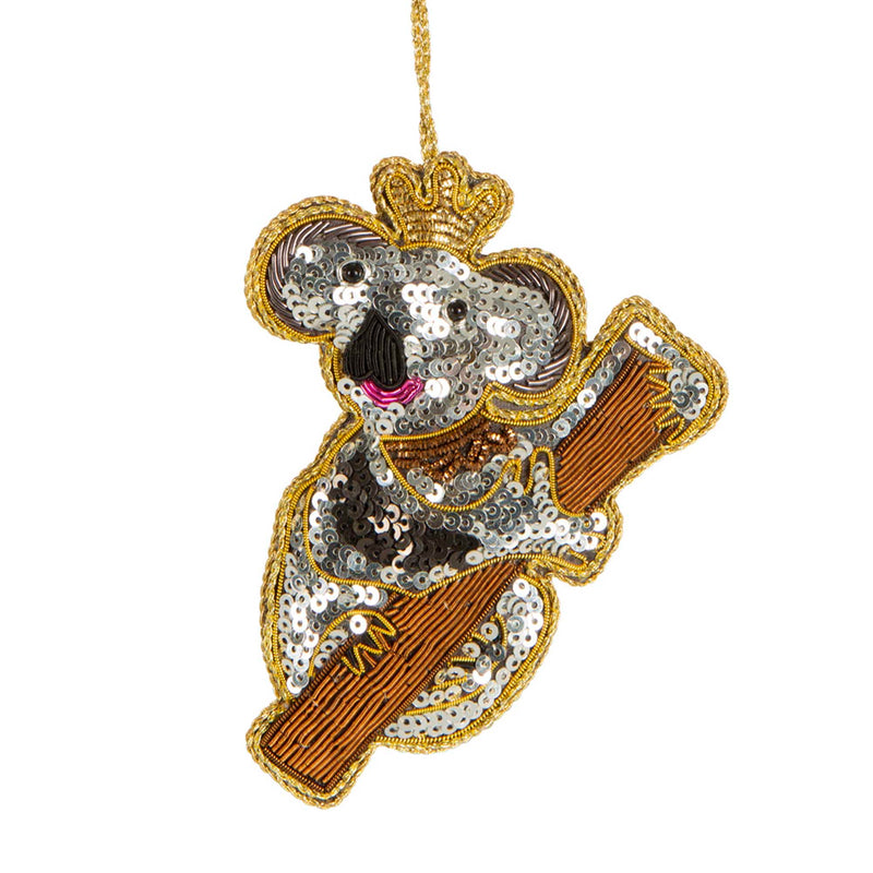 KIMI KOALA SEQUIN CHRISTMAS TREE DECORATION