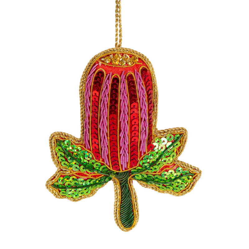 BANKSIA BEAUTY SEQUIN CHRISTMAS TREE DECORATION