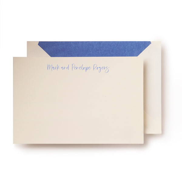 Personal Stationery Crown Mill Cornflower blue Silk Lined envelopes - Set of 10 cards and 10 envelopes