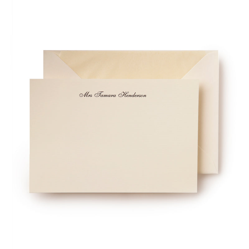 Personal Stationery Crown Mill Champagne Silk Lined envelopes - Set of 10 cards and 10 envelopes