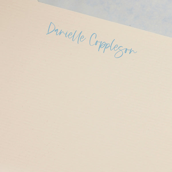 Personal Stationery Crown Mill Ice Blue Lined envelopes - Set of 10 cards and 10 envelopes