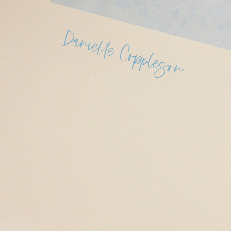 Personal Stationery Crown Mill Ice Blue Lined envelopes - Set of 10 cards and 10 envelopes